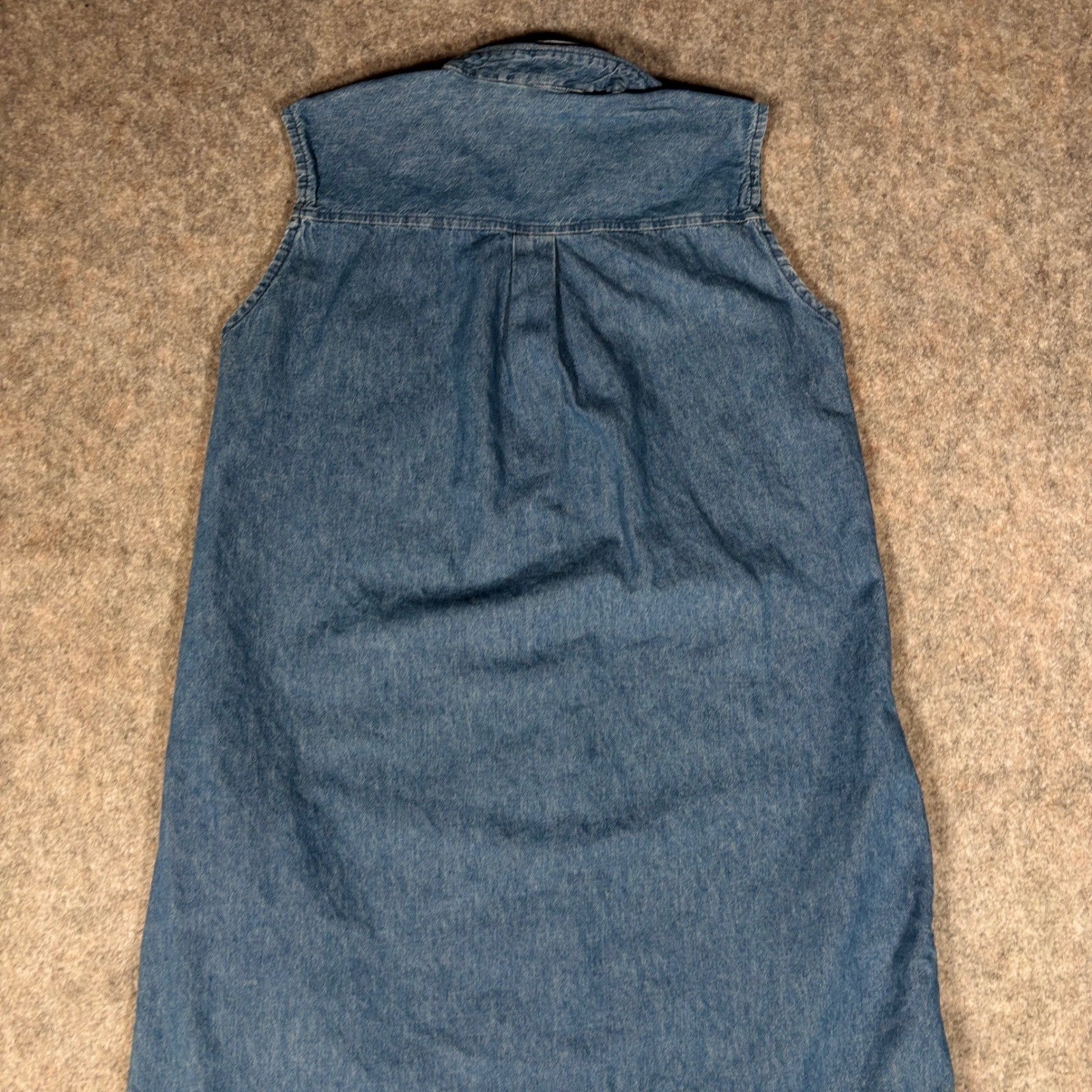 Sunbelt Sportswear Denim Maxi Dress Womens XL Blue Sleeveless Button VTG 90s