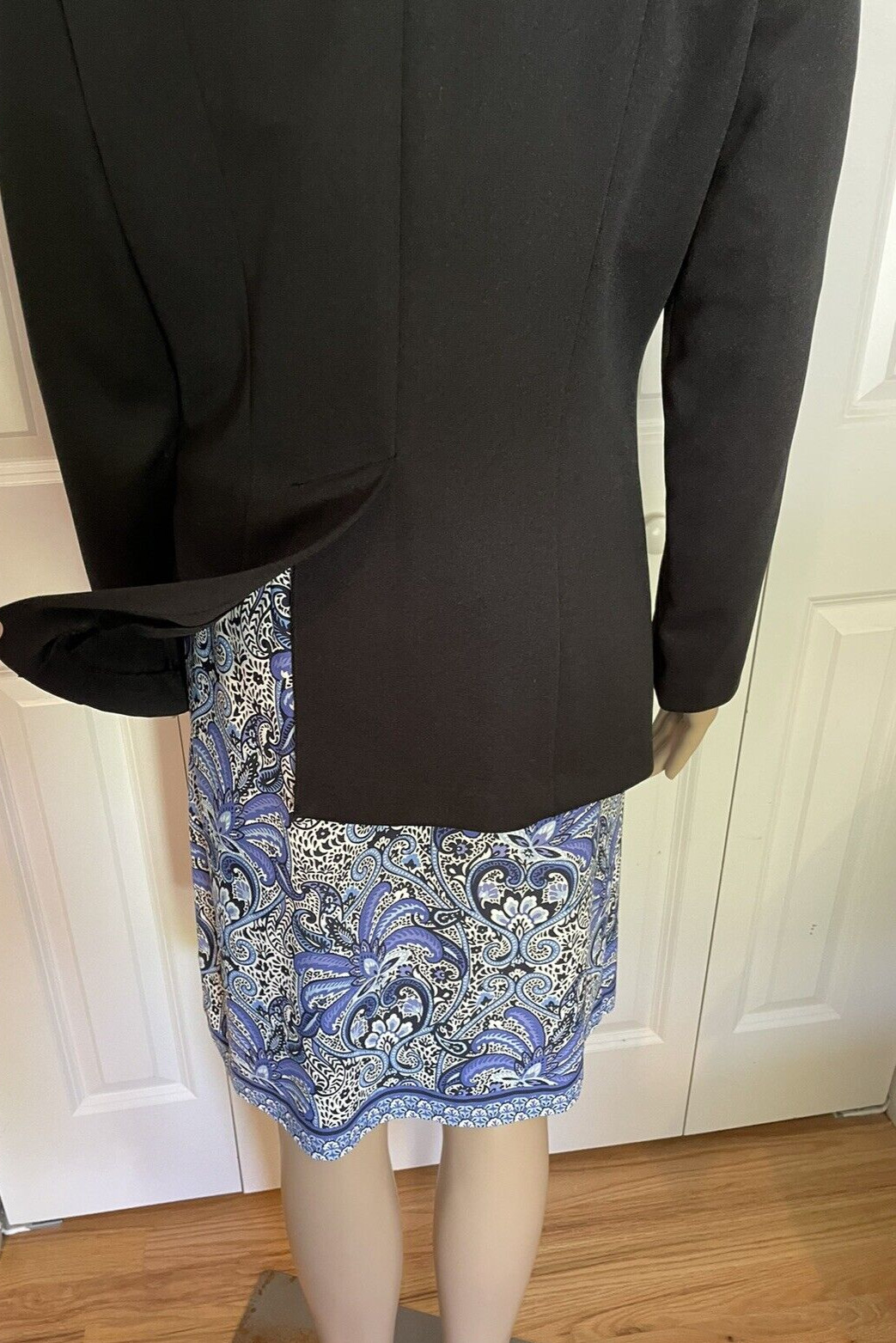 Vintage 70s/80s Marty Gutmacher 14 Black Poly Velvet Collar Blazer Jacket, USA