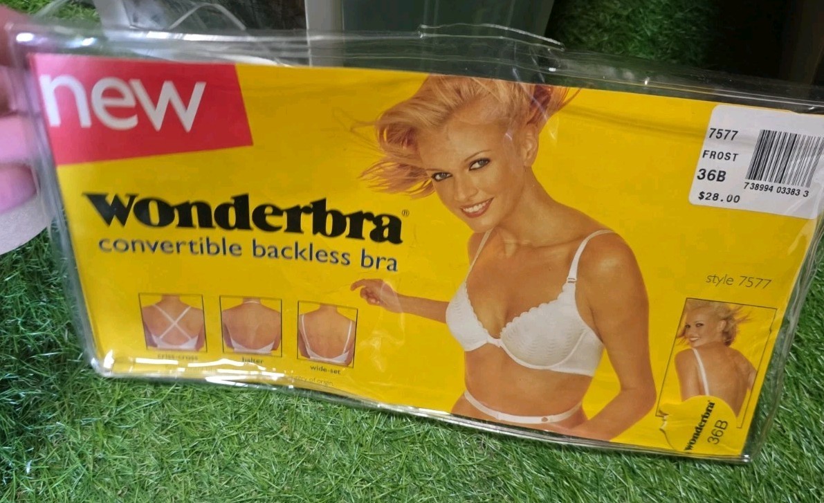 Vintage Wonderbra Backless Bra White 36B 1998