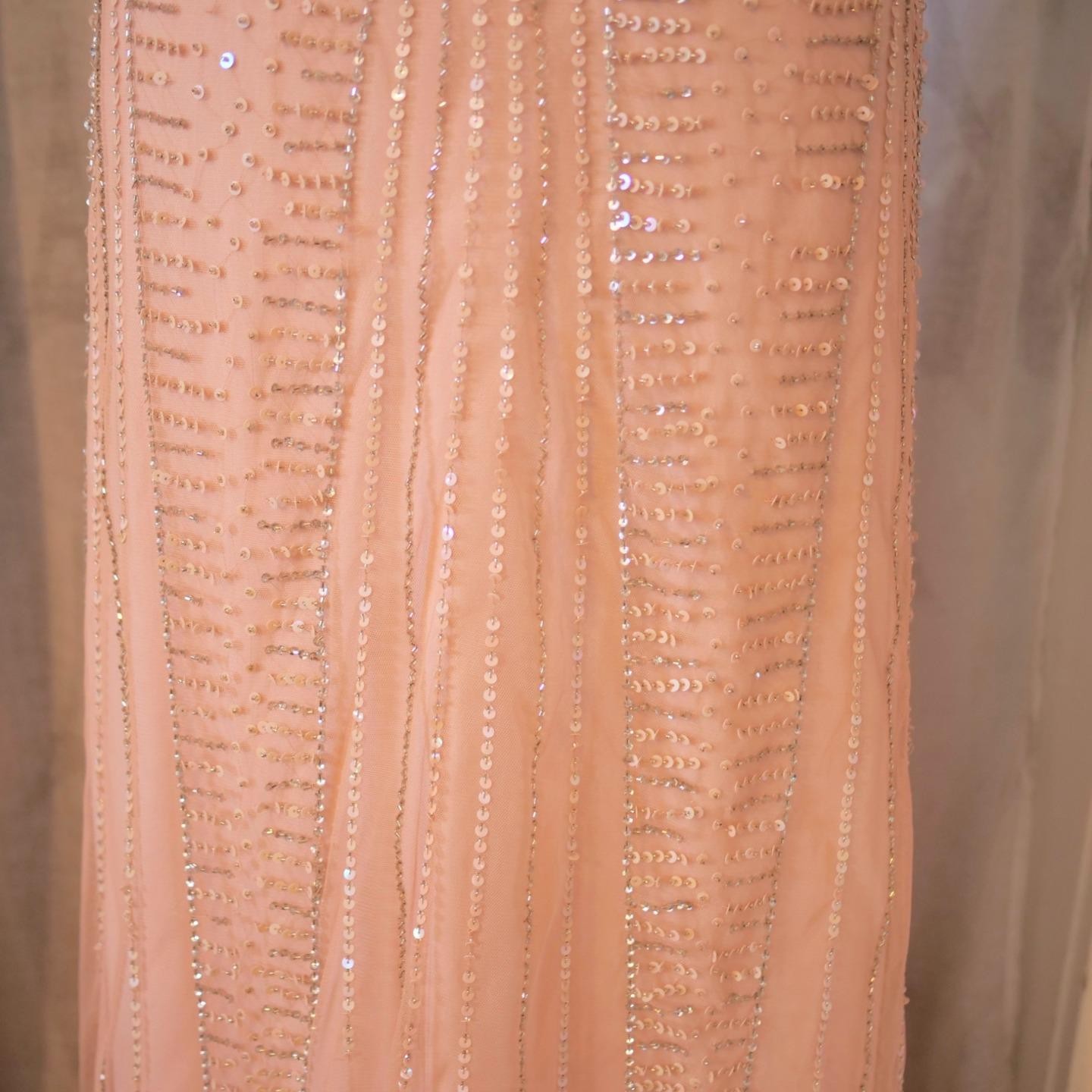 vtg 90s CACHE Y2K Pink Sequins Beaded Mermaid Maxi Dress Whimsigoth Fairycore 2