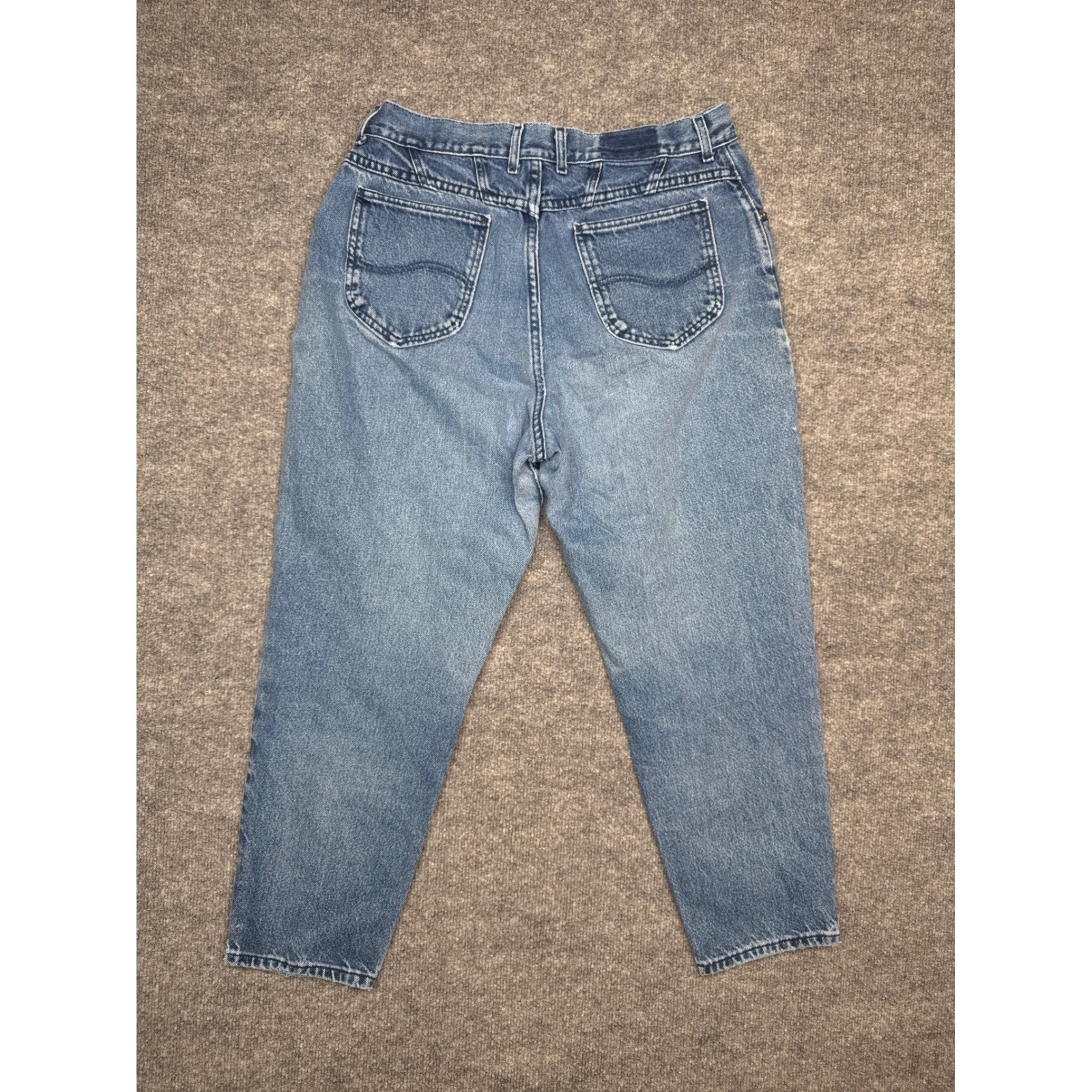 Vintage Lee Womens Jeans Size 16 Petite High Rise Tapered Denim USA