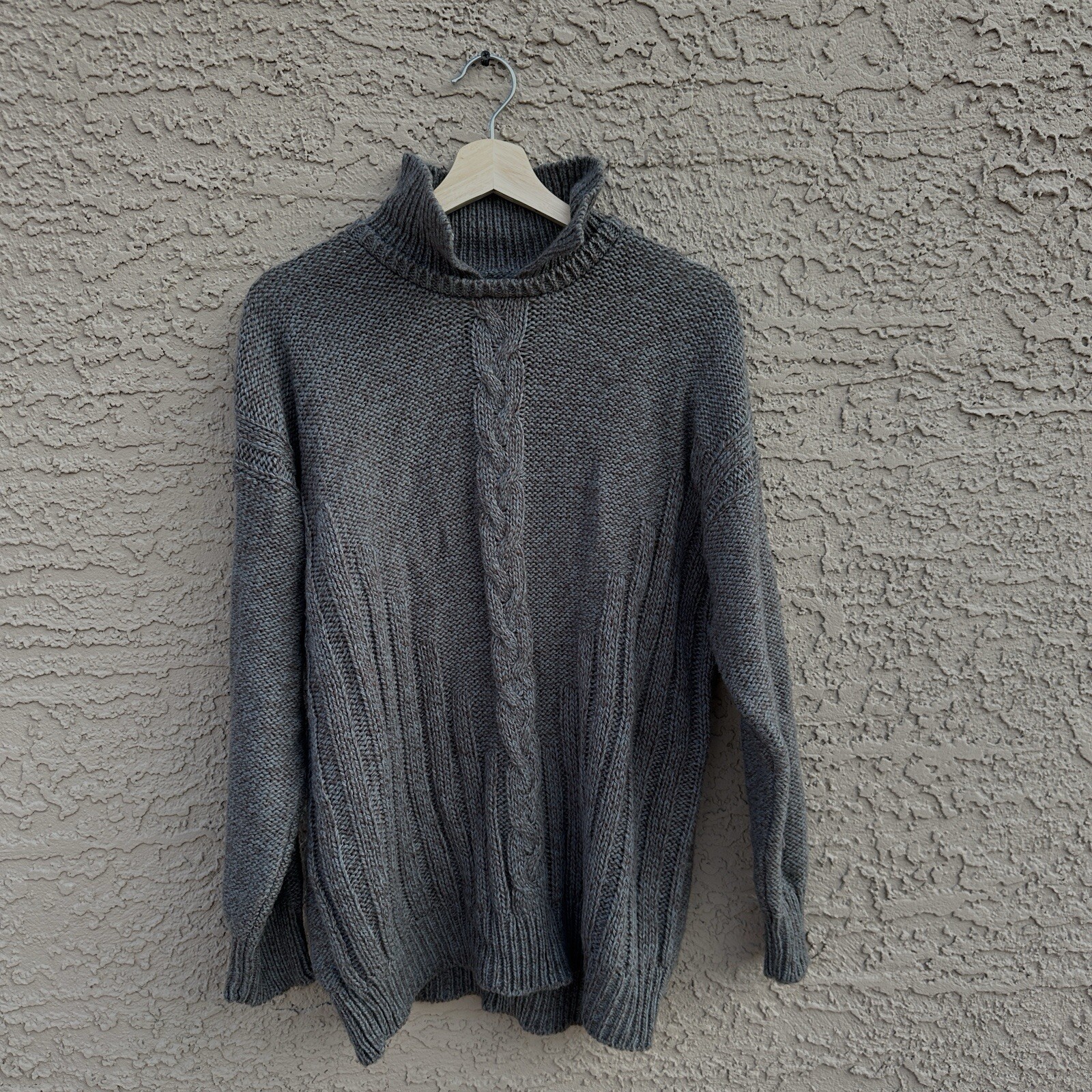 Vintage Wool Blend Boundary Waters Brown & Gray Collared Sweater Size 16/18