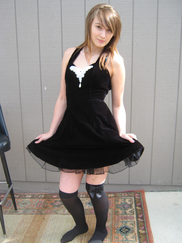 Vtg Rampage Beaded Lined Party Dress 3 Black Velvet #139