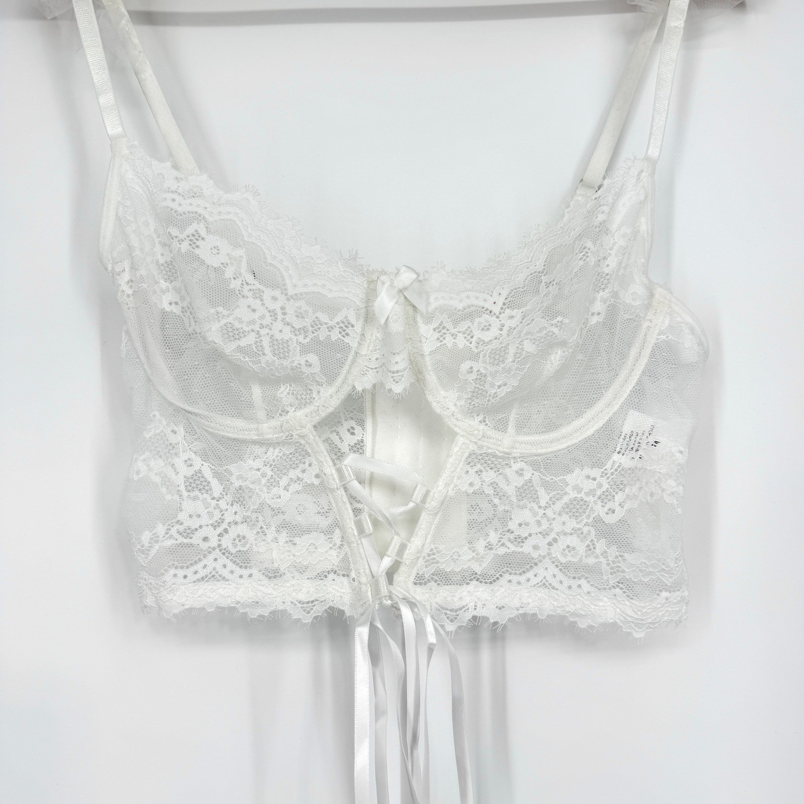 Avid Love White Lace Lingerie Top Sz M