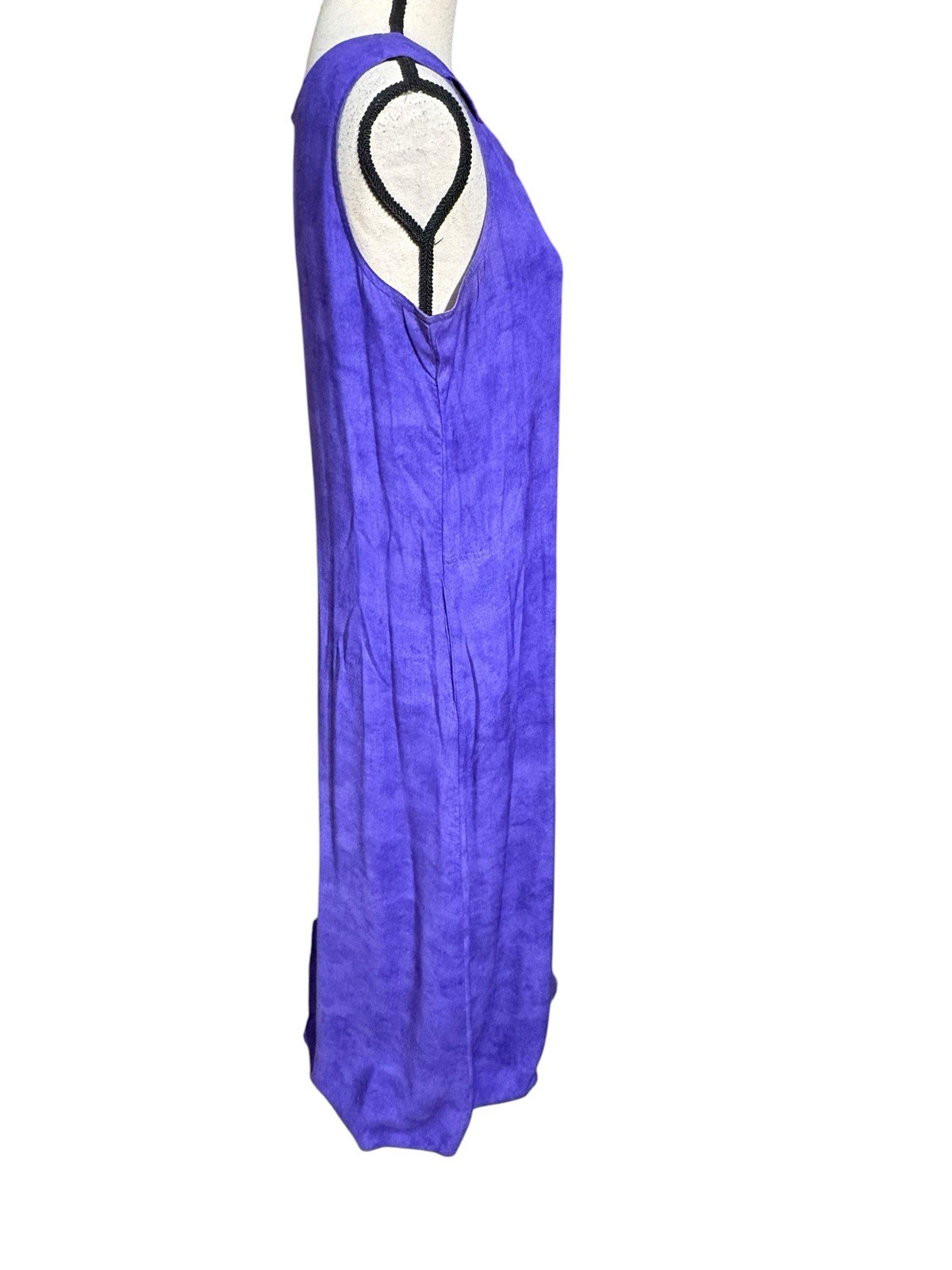 Vintage NINO WONG CA Long Maxi Dress And Shirt Set Purple Art USA Sz M Vacation