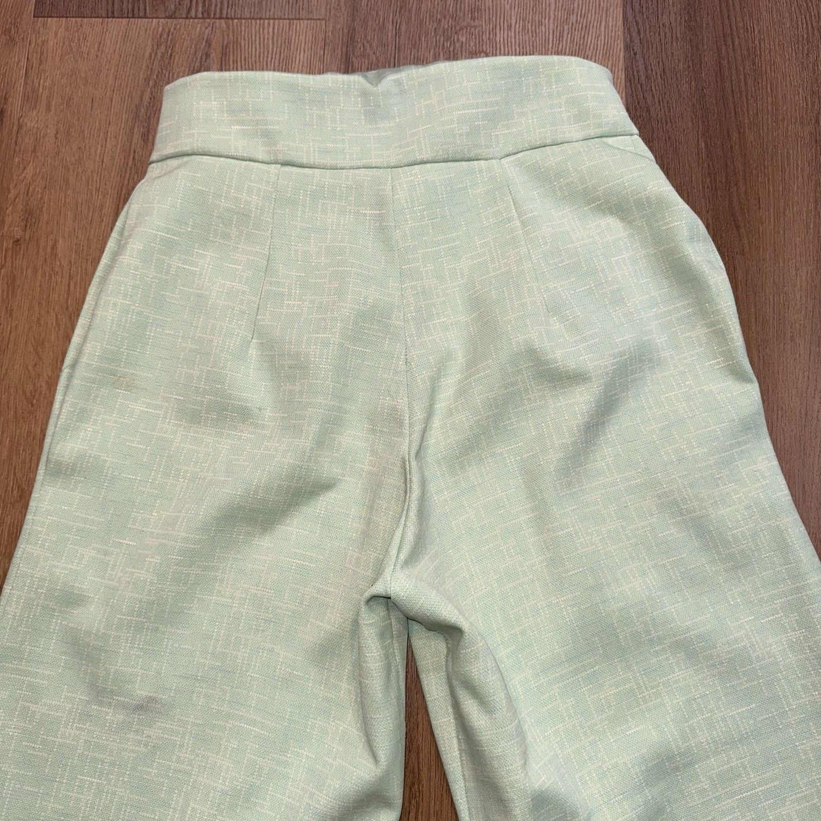 Vintage 60s 70s Bell Bottom Pants Womens 28 27 Wide Leg Gaucho Polyester Disco