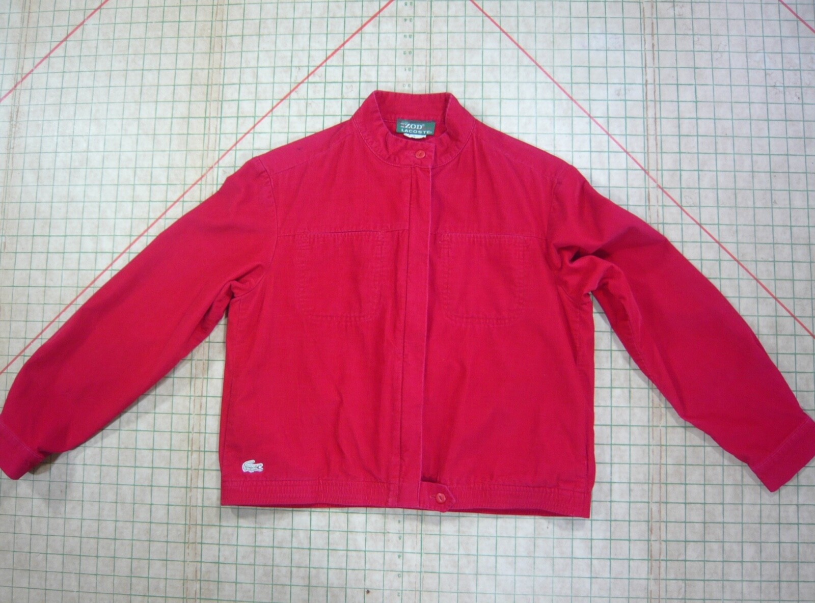 IZOD LACOSTE vintage 60s RED CORDUROY JACKET hipster prep made in Japan L