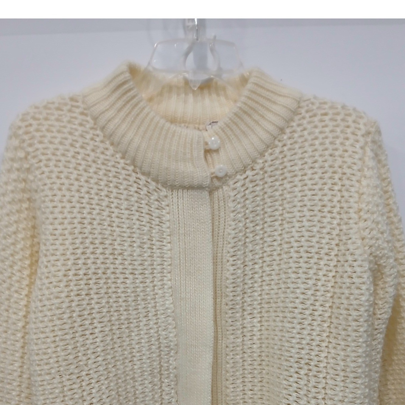 Vintage 70s Organically Grown by Arpeja Yellow Chunky Knit Cardigan Retro Boho M