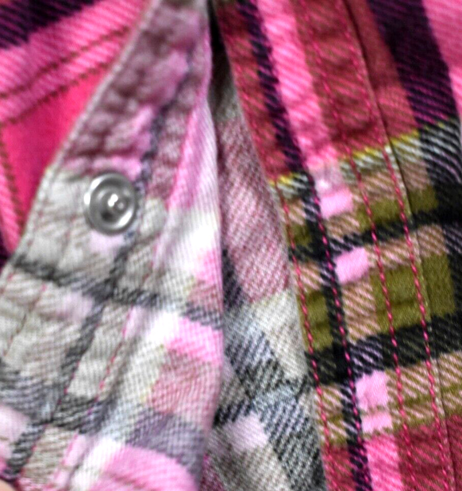 90s Lucky Brand Dungarees Womens Flannel Pearl Snap Western Shirt Small VTG
