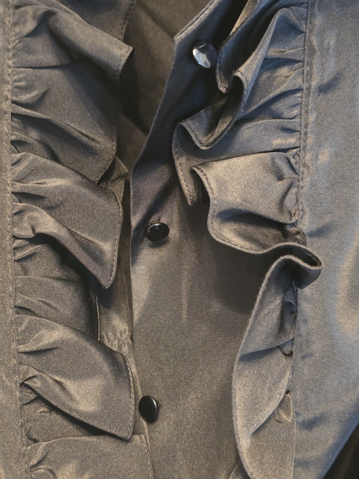 Sears The Fashion Place Womens Dress Shirt Size Medium Black Ruffles Grandmacore