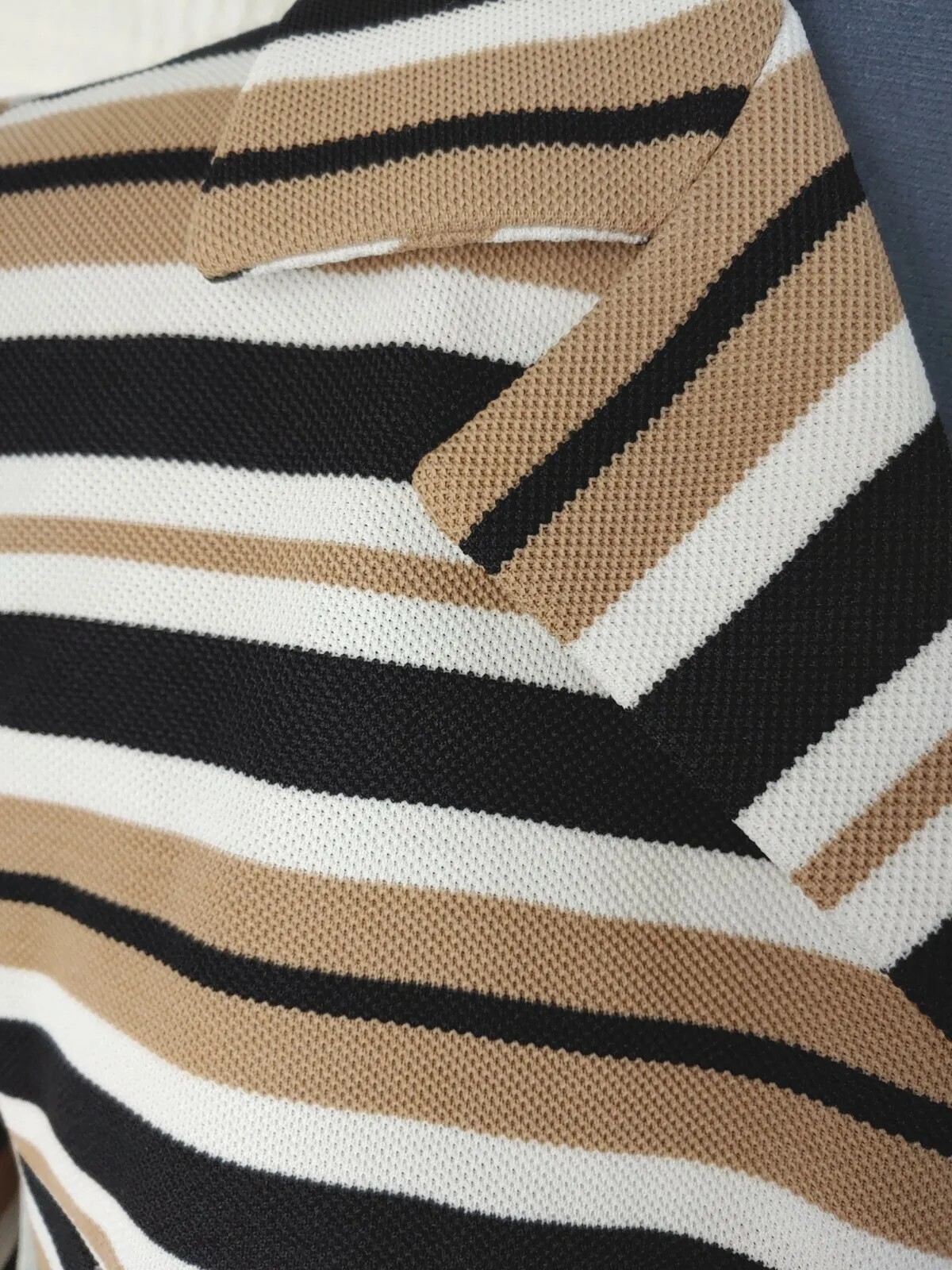 Vintage Butte Knits Black/Tan/Cream Striped Jacket 36″ Bust Size SM?