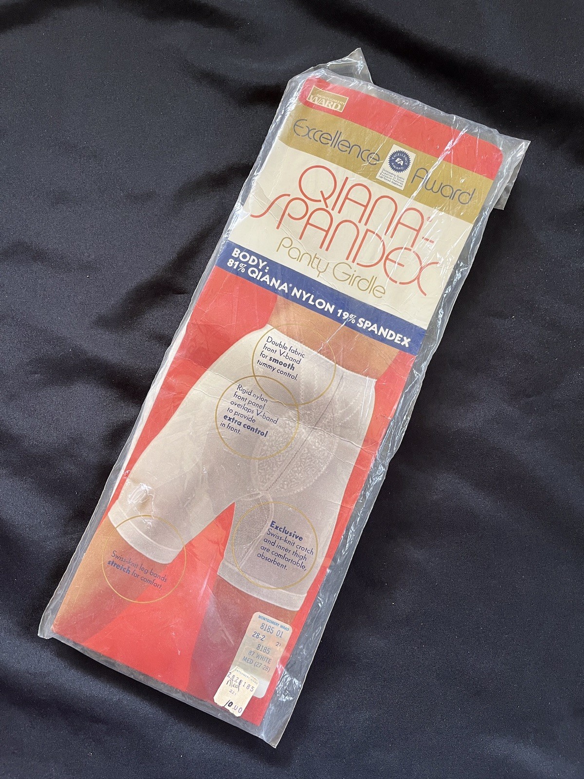 70s Montgomery Ward Qiana-Spandex Panty Girdle NIP White Sz M Tummy Control