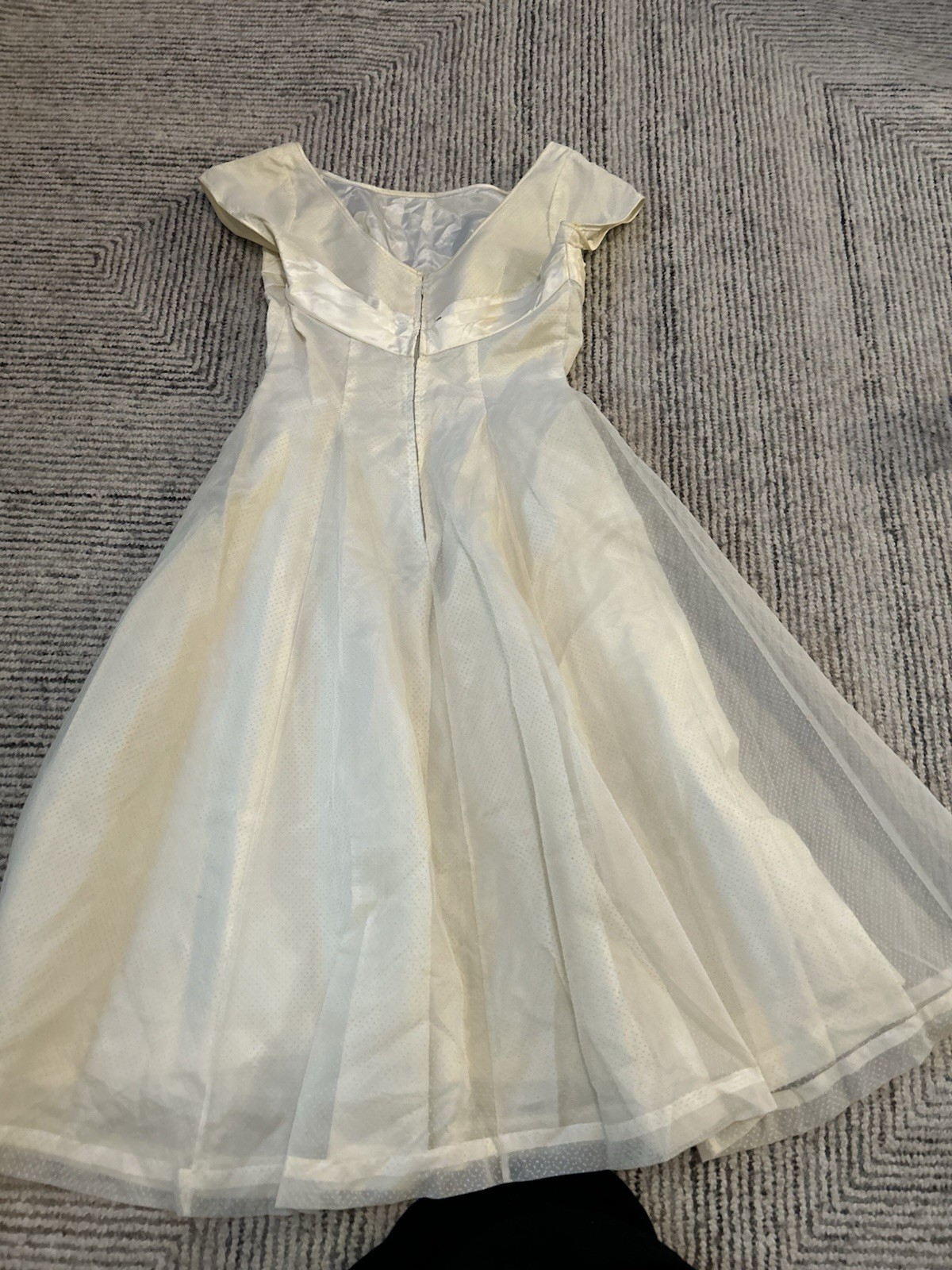 1950’s Vintage Lorrie Deb Tulle Dress Size 15 Large Wedding Fit and Flare