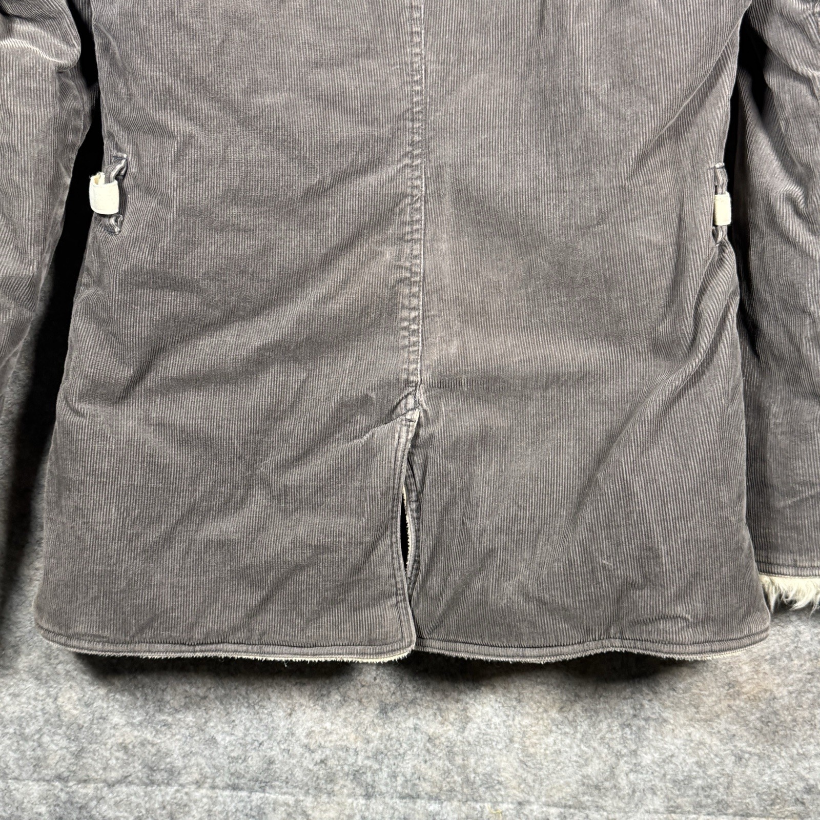 Vintage Womens Diesel Corduroy Jacket Size XXL 19×29 Faux Fur Collar Sherpa Line