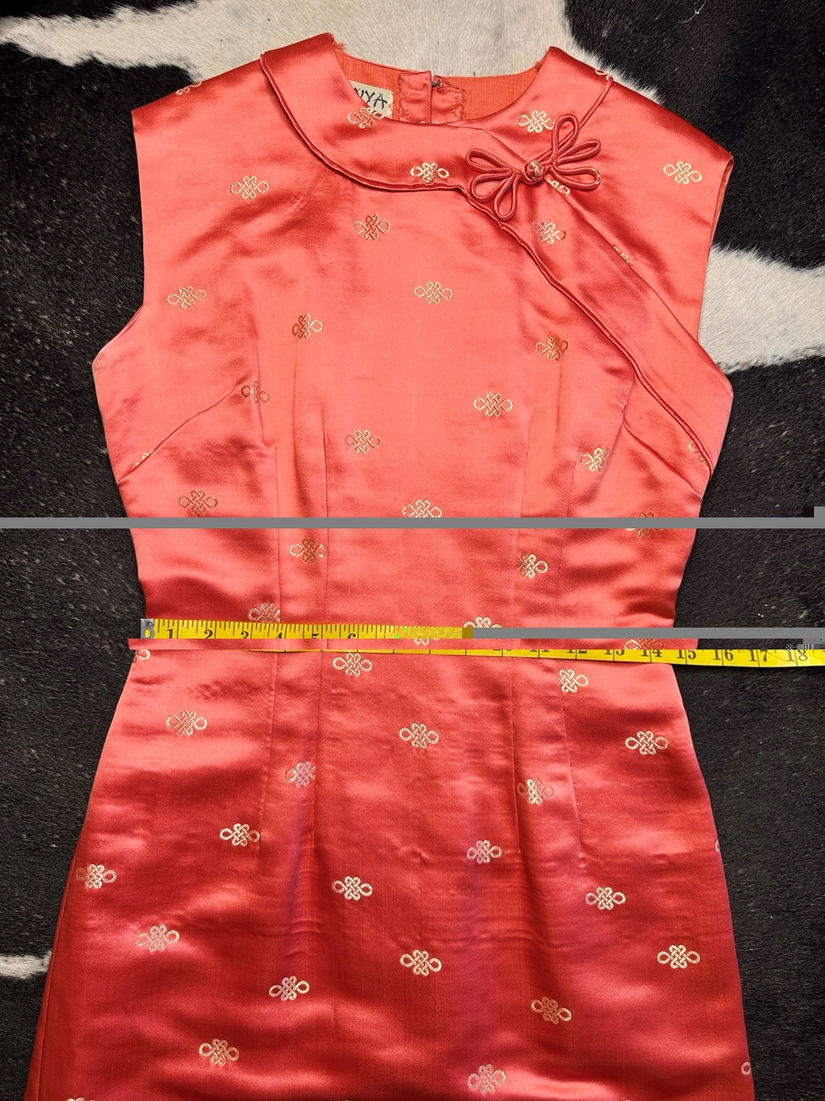 Vintage 1950S Chenogasm Wiggle Dress Made In USA Resort Wear Dress Rust Color