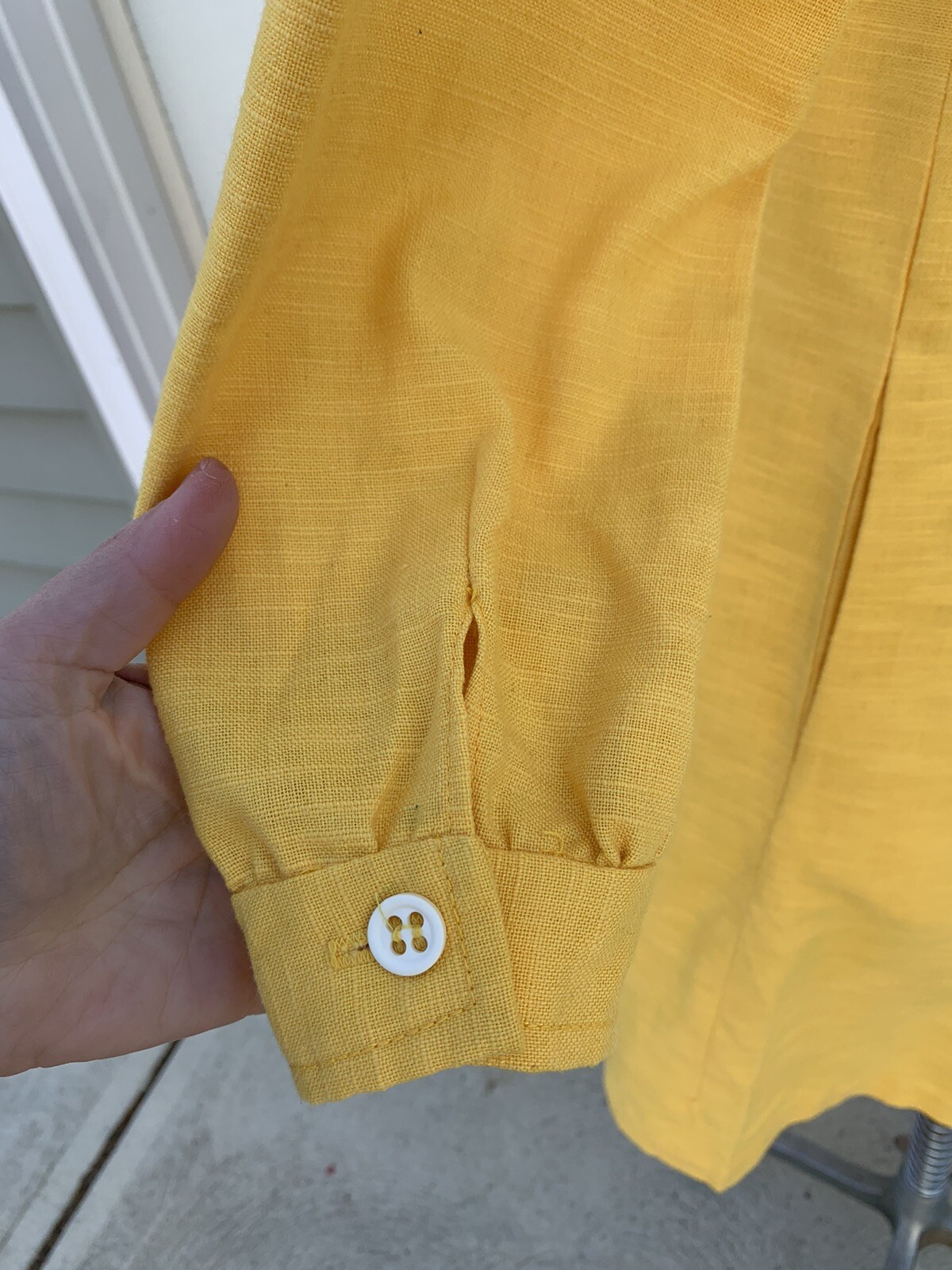 Vintage 60’s 70s S. HOWARD HIRSCH Pintuck Sunflower Yellow Utility Dress XS/S