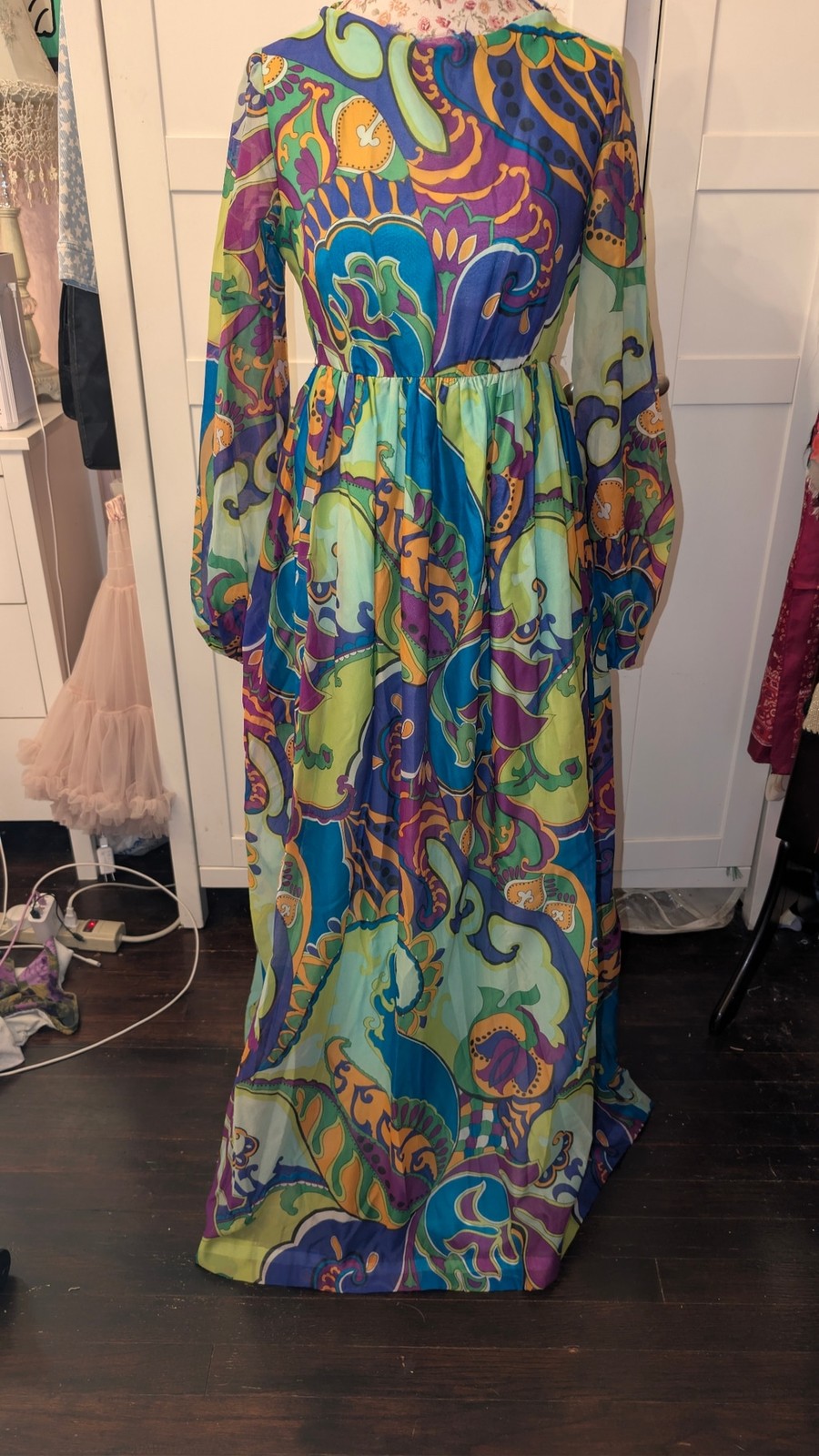 Incredible 1960’s Psychedelic Murray Hamburger&co. Maxi Dress