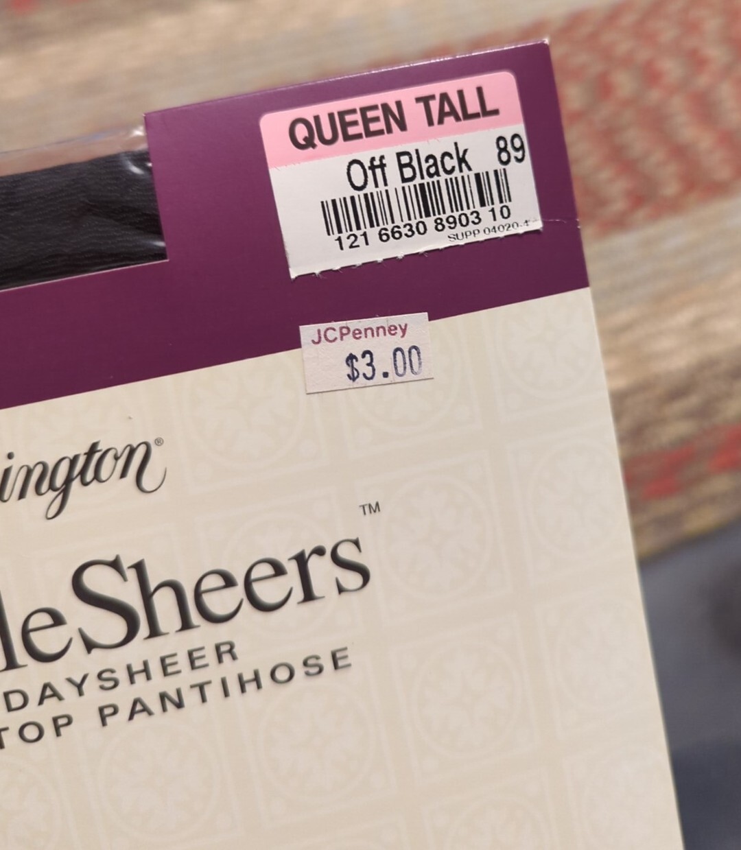 New Worthington Sensible Sheers Invisibly Toe Control Top Queen Tall Off Black