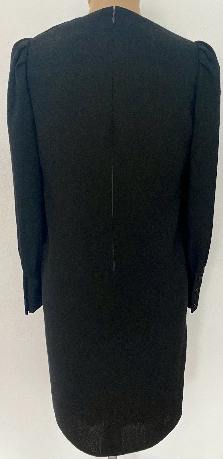 Vintage 60s Sheath Dress *Size 12* Button Shoulder Long Sleeve Column Dress