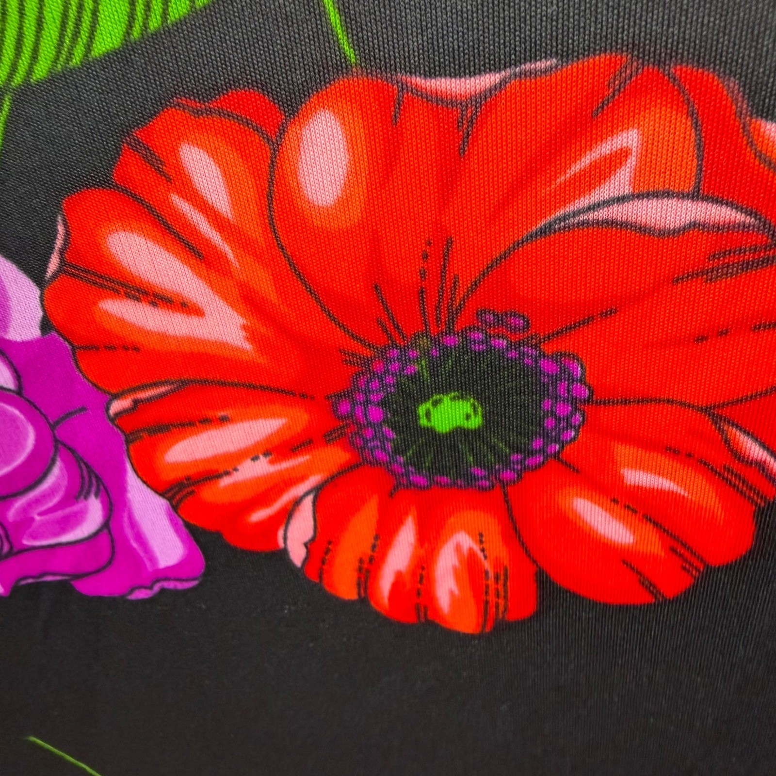 VTG Floral Halter Maxi Dress Black Red Purple Rose Keyhole Tie Back Summer