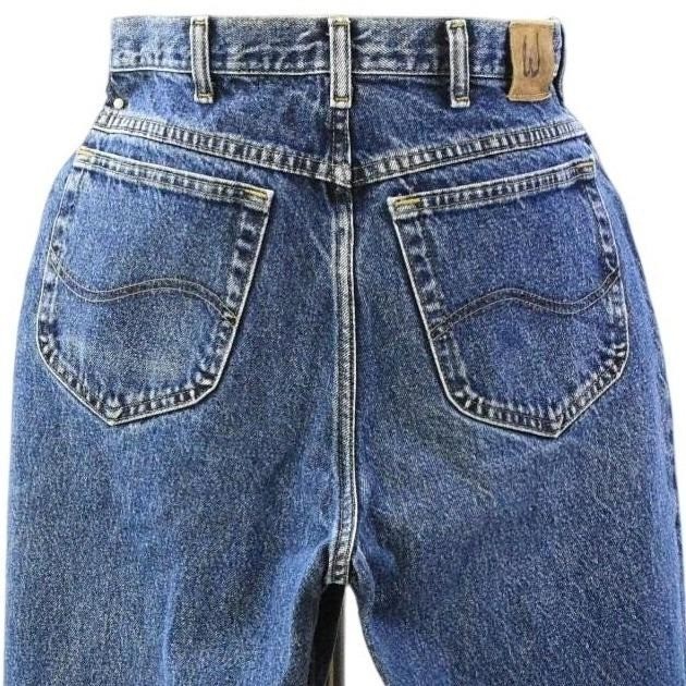 Vintage High Waist Lee Jeans Womens 12 High Rise Tapered Straight Leg Denim