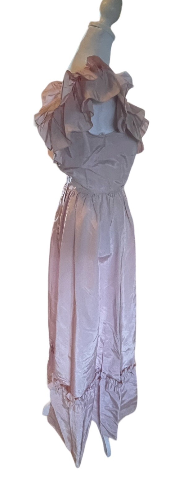 Vintage NOS 80’s Candi Jones Of California Dress Pink 16 Candles 7 Ruffles Long