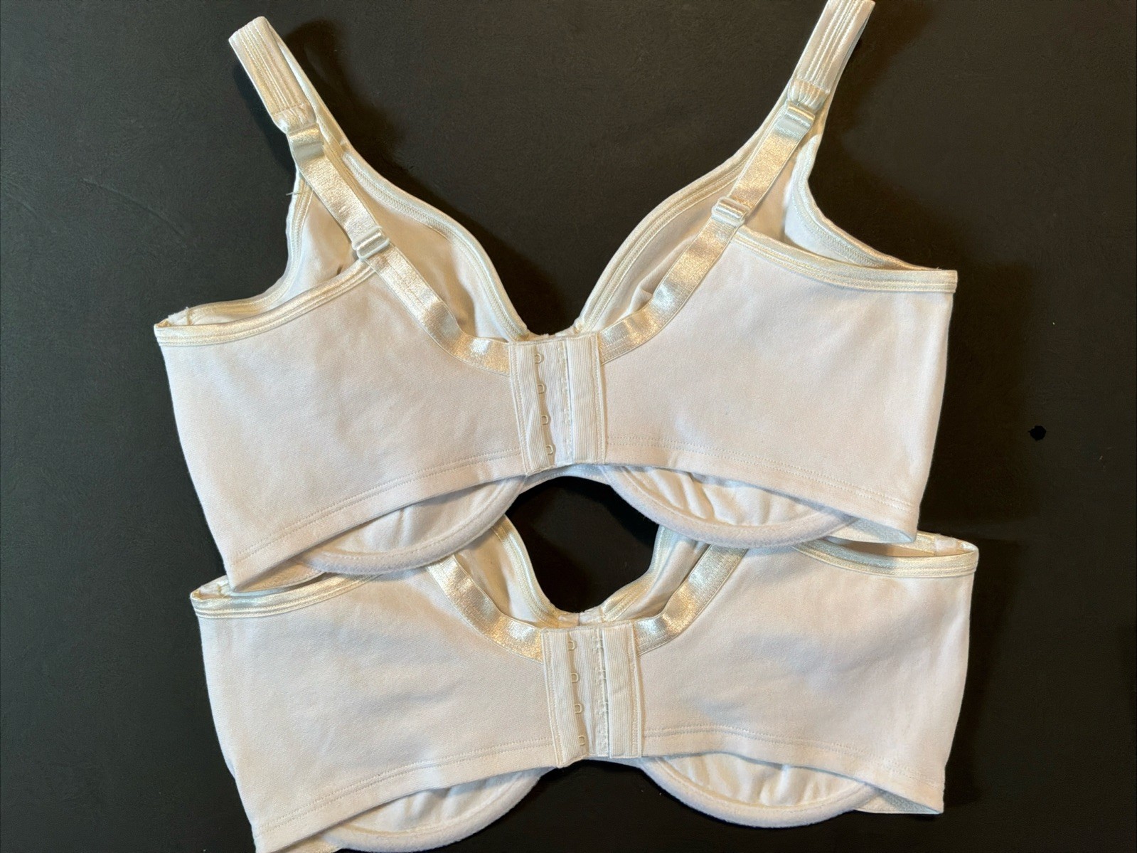 Vintage Lot Of 2 Playtex White 7523 *92% COTTON White Underwire Bras Unworn 38DD