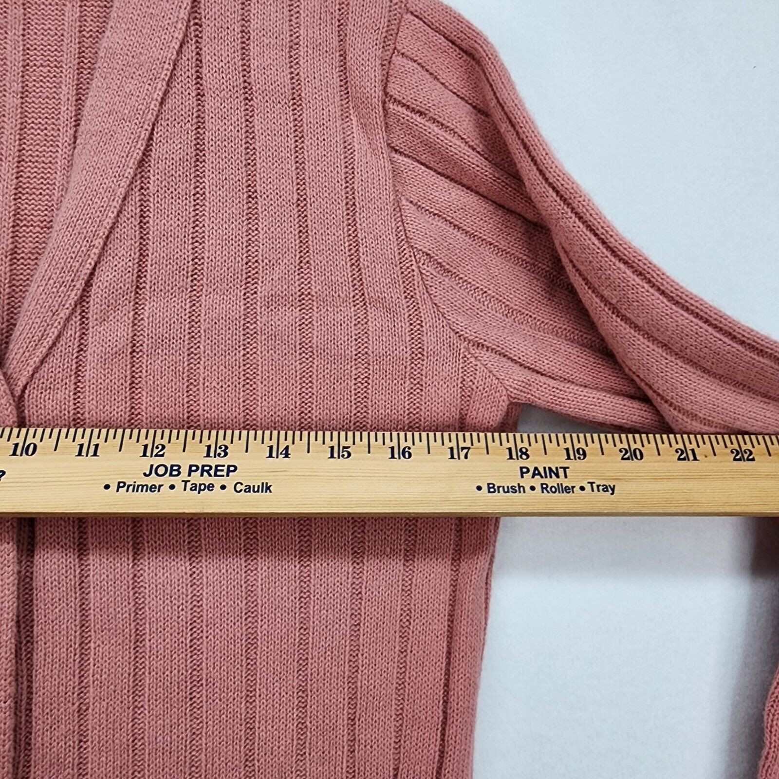 Vintage JC Penney Fashions Mom Sweater MEDIUM Dusty Pink V-Neck Cardigan Office