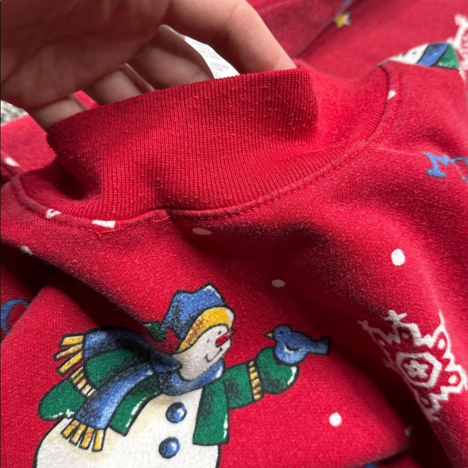 Vintage Holiday Time Let It Snow Turtleneck Long Sleeve Shirt Size Large