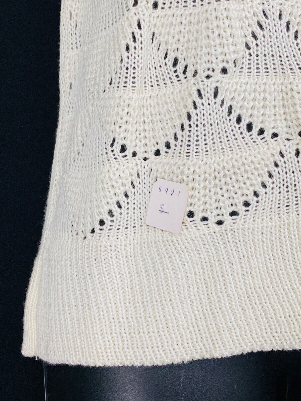 Vintage white sweater lot, ivory lightweight vest top shirt deadstock 1970 1980