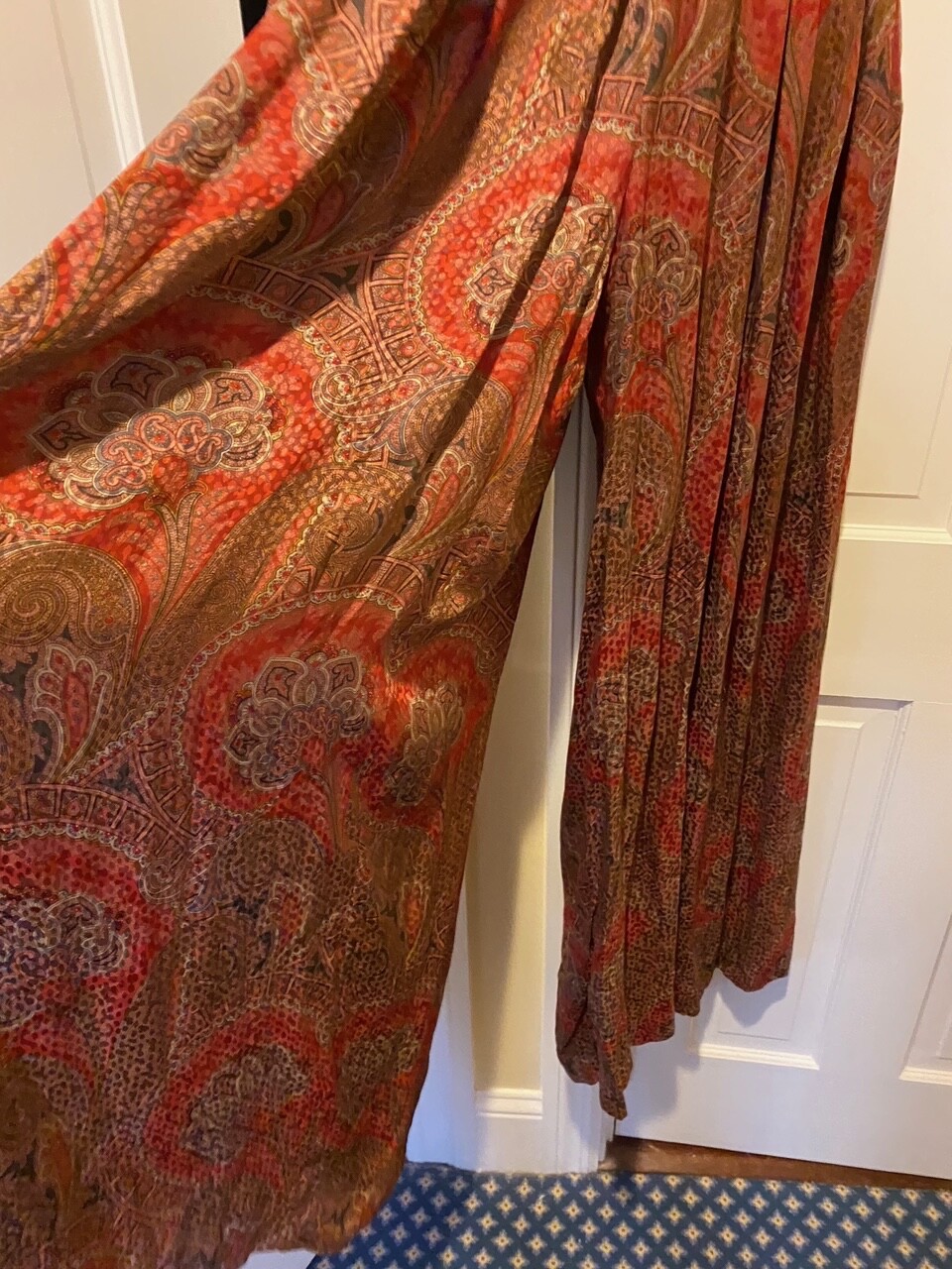 Carolyne Roehm Size 6 paisley jumpsuit w/ bolero and 10 foot scarf–worn once