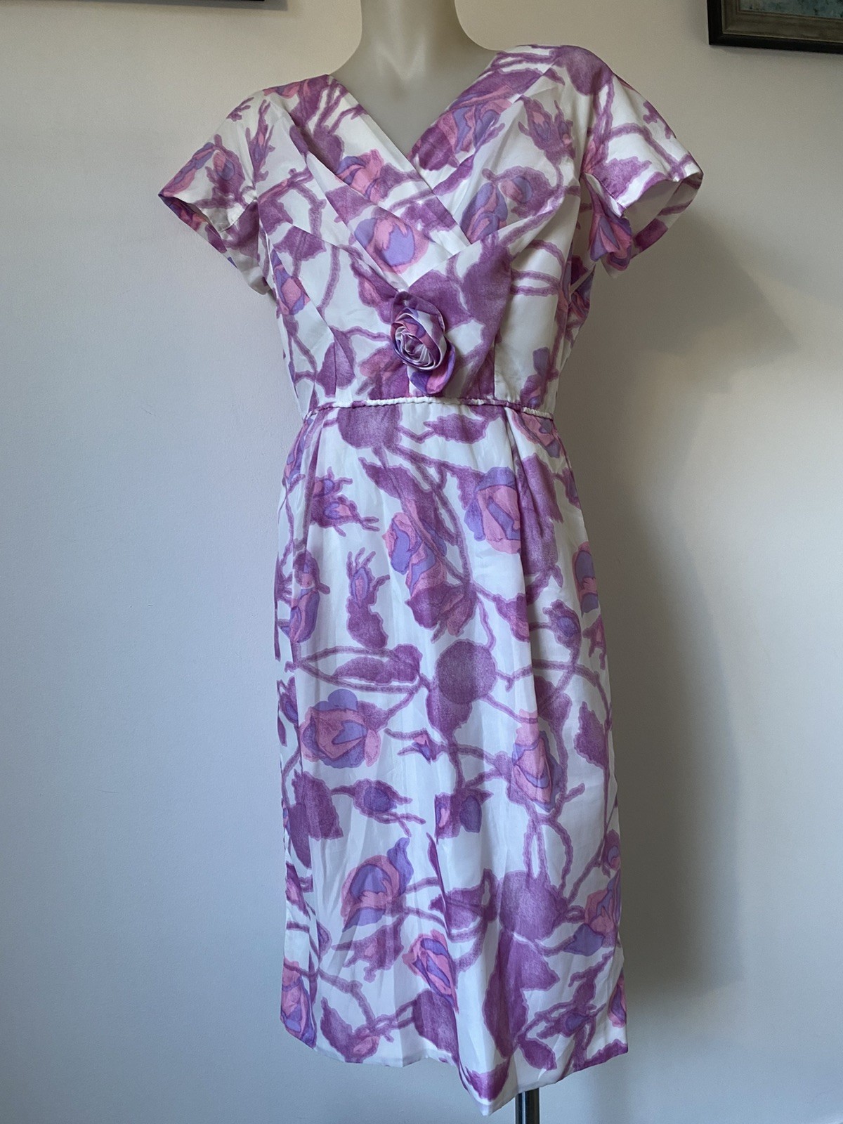 50, S Party Dress In Pink/wte Floral By Conni Con Sydney.36” B 26” W 8/10