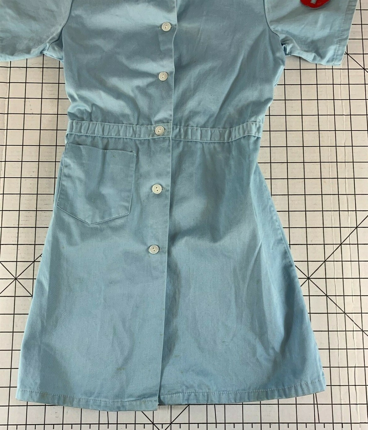 Vintage 50s 60s Nurse Outfit Uniform Medical Hospital Doctor Dress Red Cross Top