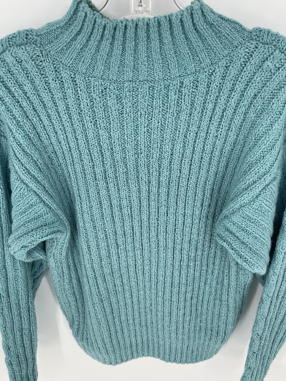 Vintage Sweater Blue Chunky Knit Mock Neck Sz Small Partners Mervyns Womens