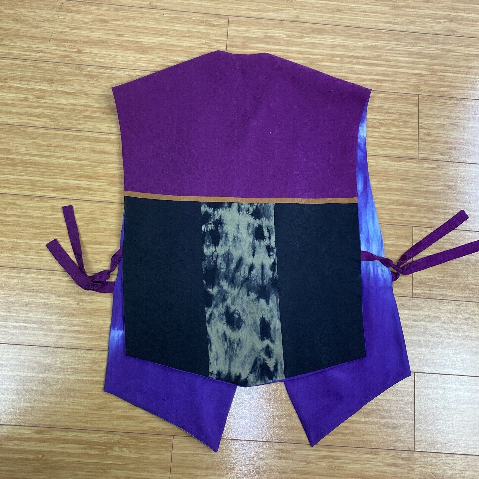 Vintage Martha Haley Silk Colorblock Vest One Size