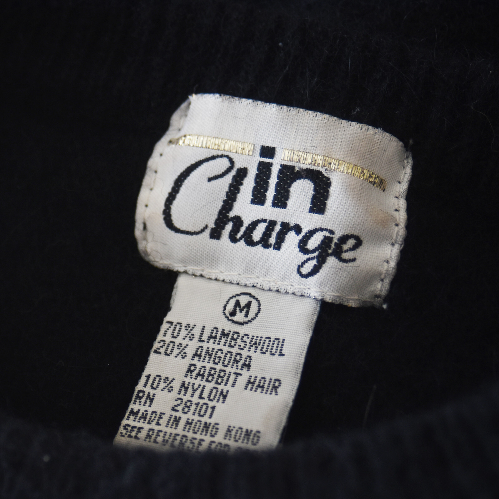 Vintage 80’s Sequin Angora & Lambswool Soft Black Sweater by In Charge Size Med