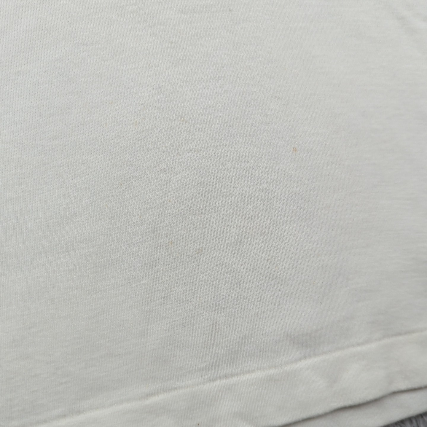 Vintage 1970s T Shirt Womens 44 White Green Trim Cotton Blend Patchwork