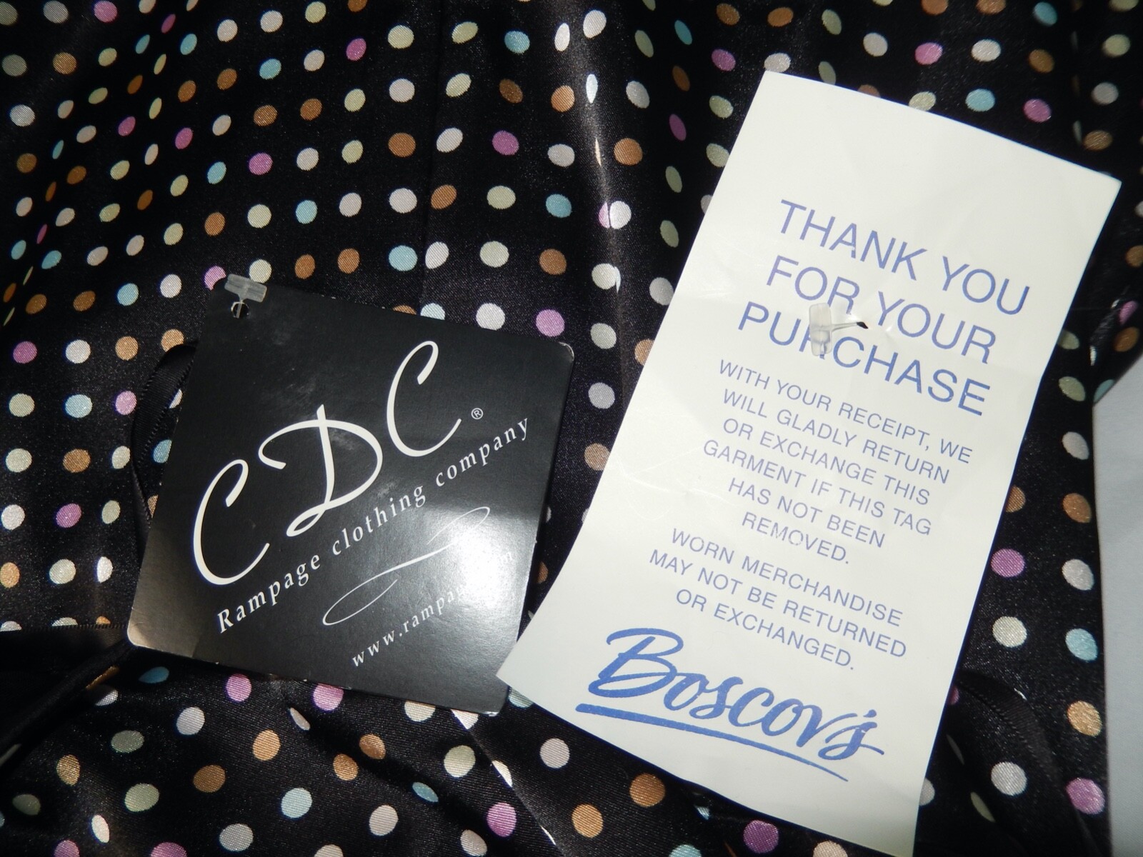 Vintage Y2K CDC Rampage Satin Polka Dot Halter Cocktail Dress 8 New