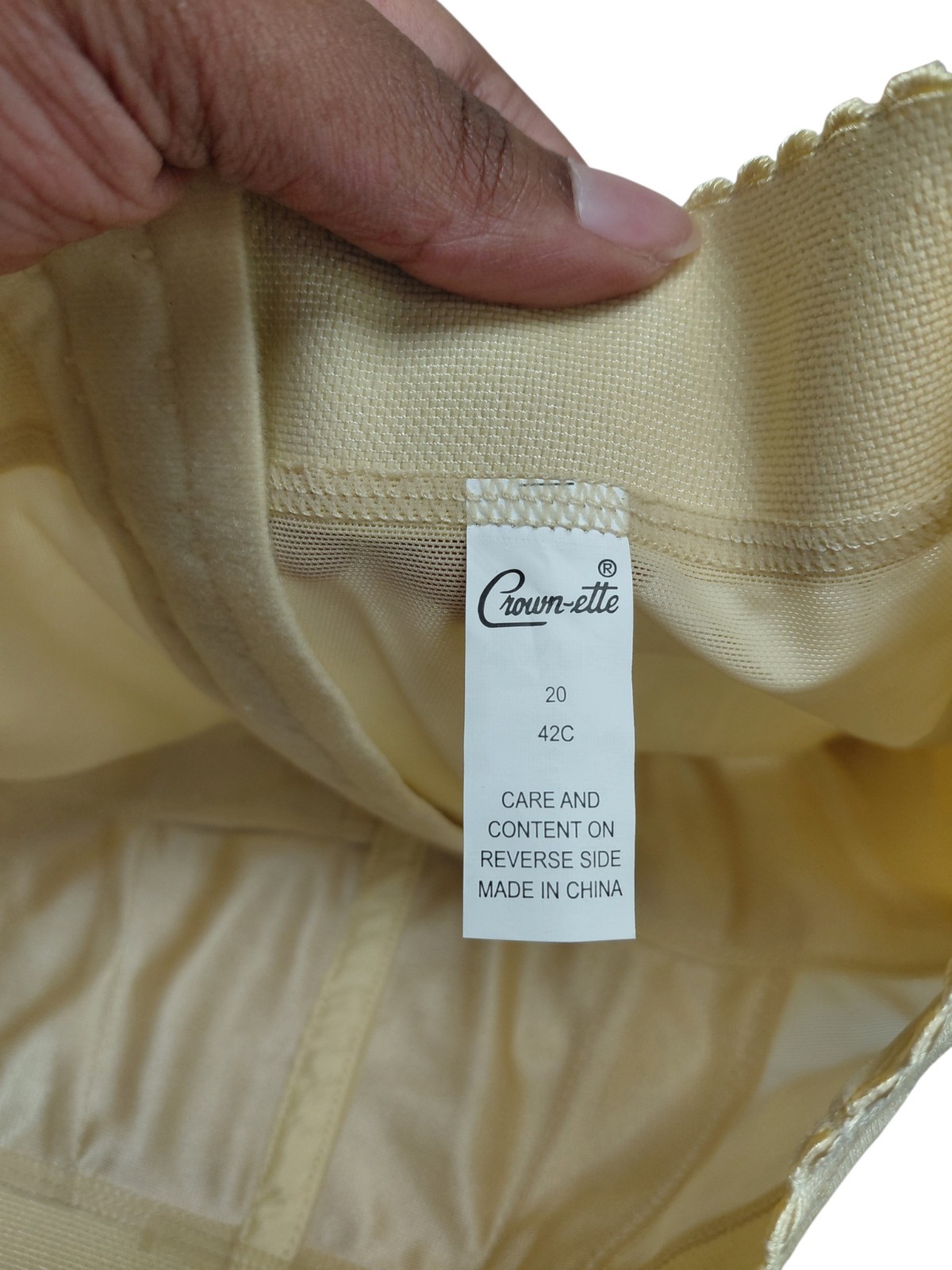 Vintage Crown-nette Longline Beige Bra Size 42C