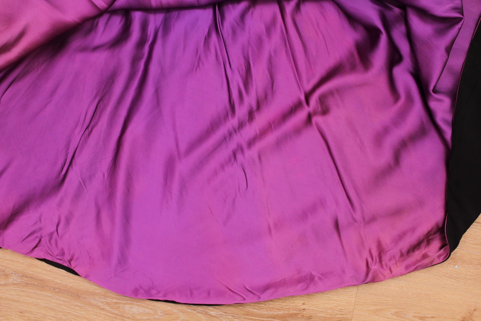 VTG Women’s 40s Black Tiered Rayon Dress W/ Multi Color Lining XXS/XS 1940s