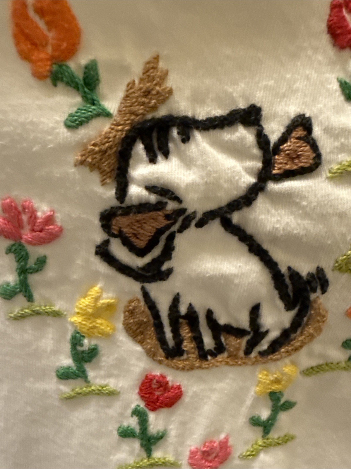 VTG 90s Swan Magic Hand Embroidered Shirt Sz Small Dog Party