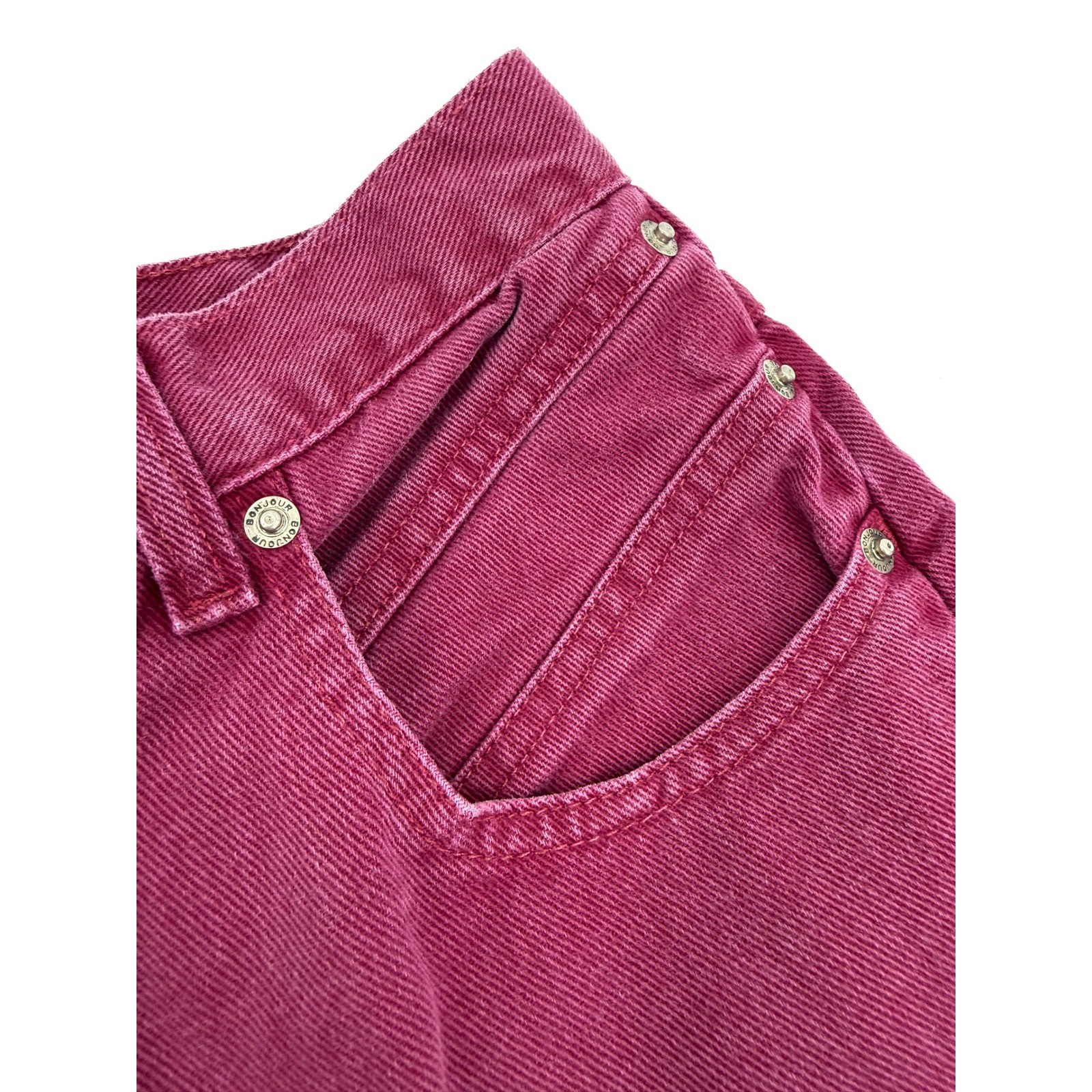 Bonjour Jeans Pants Women 12 Burgundy High Rise Tapered Leg Vintage 90s Denim