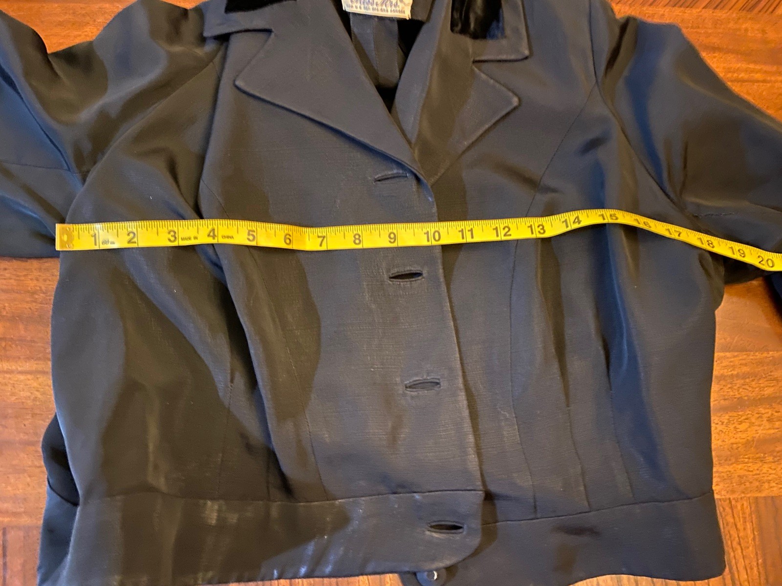 HENRY GANS VINTAGE BLACK Suit Coat 1930’ Or 1940’s. Velvet Like Collar