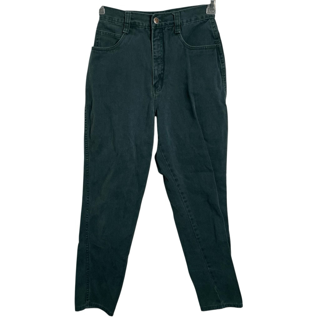 Vtg Bill Blass Womens Mom Jeans 8 High Waist Faded Hunter Green Flat Front