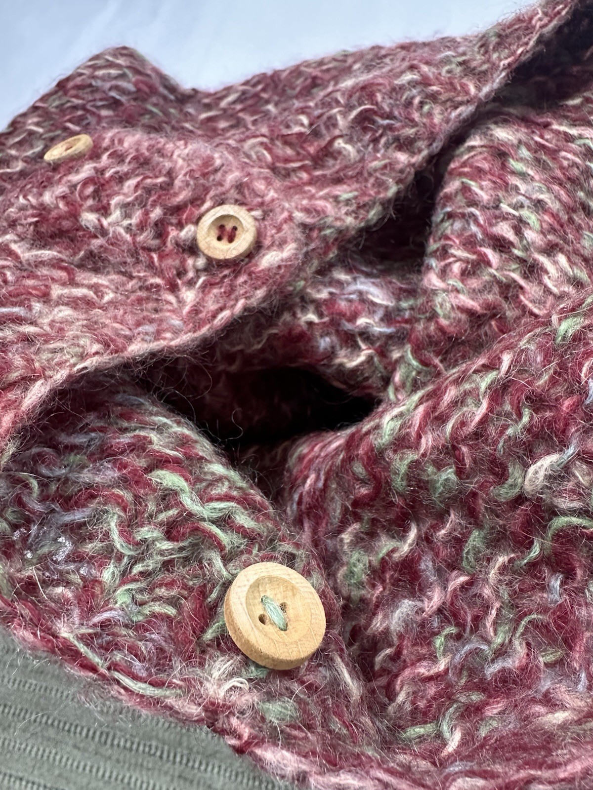 Rare! Vintage 1950’s Sweater Wool Mohair Thick Knit Made In Italy Wooden Buttons