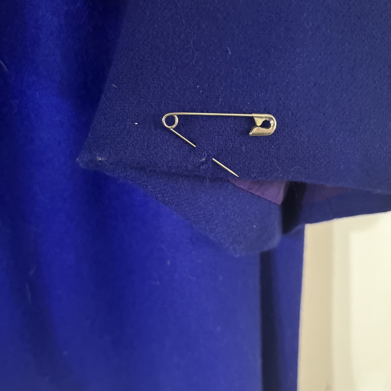 Vintage 1980s Saville II Blue Wool Swing Coat 26W NEW WITH TAGS FLAW COLLAR