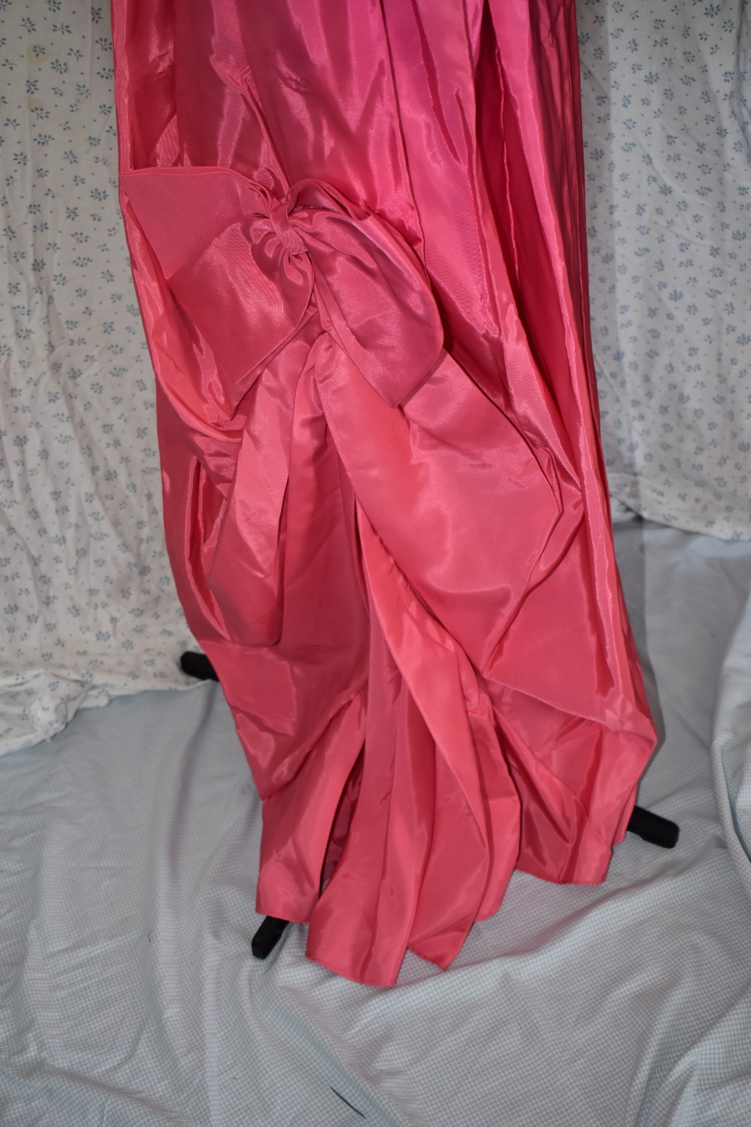 JCPenny Vintage Juniors 9 Hot Pink Long Prom Party Dress Taffeta Floor Length