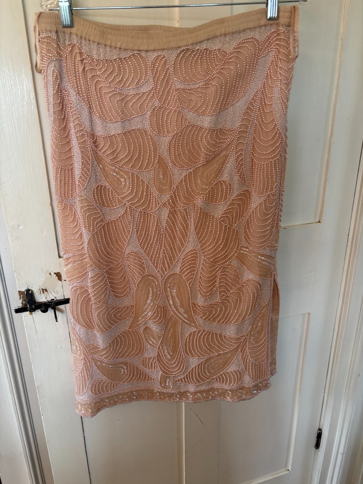 Judith Ann Creations Sequin/Pearl 2 pc Silk Pink Sz M