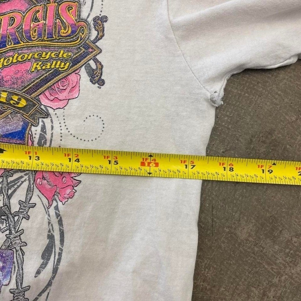 Vintage Y2K Womens Sturgis Floral Flowers Motorcycle Biker T-Shirt Size Small