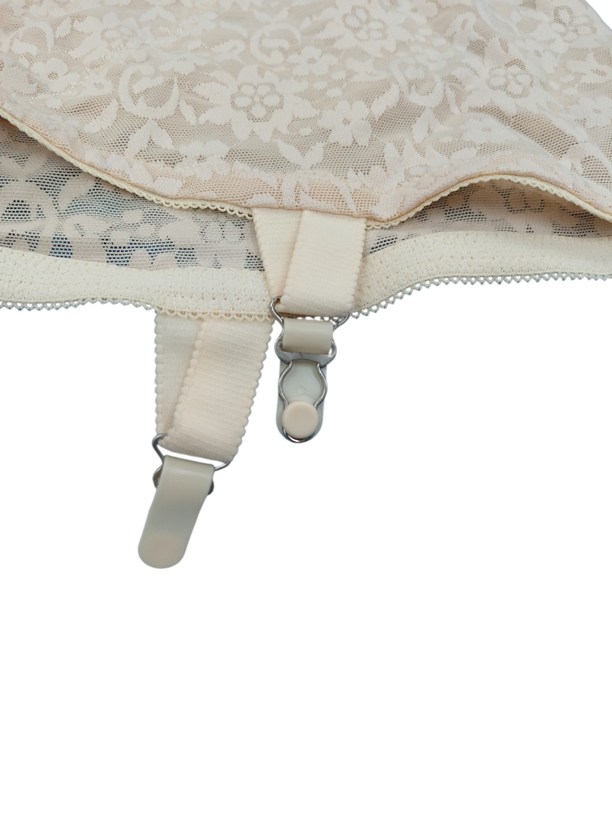Vintage Beige Crown-nette Open Bottom Girdle With Garter Size 48